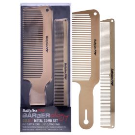 FX Metal Comb Set - BCOMBSET2G - Gold by BaBylissPRO for Unisex - 2 Pc Comb