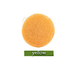Konjac Sponge For Washing Face Round Konjac Konnyaku Sponge Facial Cleansing Exfoliator Bathing Puff Face Wash Puff (Color: Yellow)