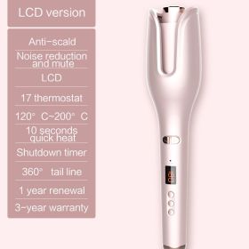 Multi-Automatic Hair Curler Hair Curling Iron LCD Ceramic Rotating Hair Waver Magic Curling Wand Irons Hair Styling Tools (Color: Pink, Plug standard: EU)