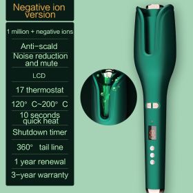 Multi-Automatic Hair Curler Hair Curling Iron LCD Ceramic Rotating Hair Waver Magic Curling Wand Irons Hair Styling Tools (Color: Green negative ion, Plug standard: AU)