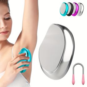 Crystal Hair Eraser Physical Hair Removal Tool Epilator Reusable Body Depilation Tool Glass Hair Remover Portable Mild Epilator (Color: TMQ-Silver)